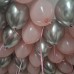 Шары под потолок "Серебро и розовый"